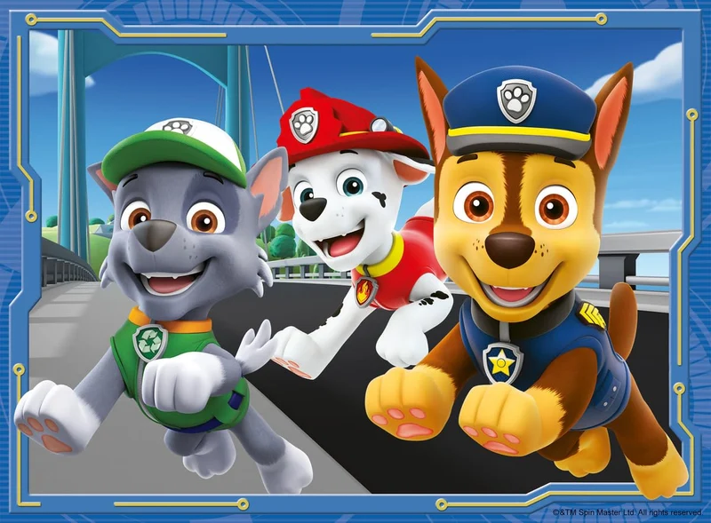 Ravensburger - Puzzle Paw Patrol B, Collezione 4 in a Box, Idea Regalo per Bambini 3+ Anni, Gioco Educativo e Stimolante, 4 Puzzle 12-16-20-24 Pezzi, 70x50 cm