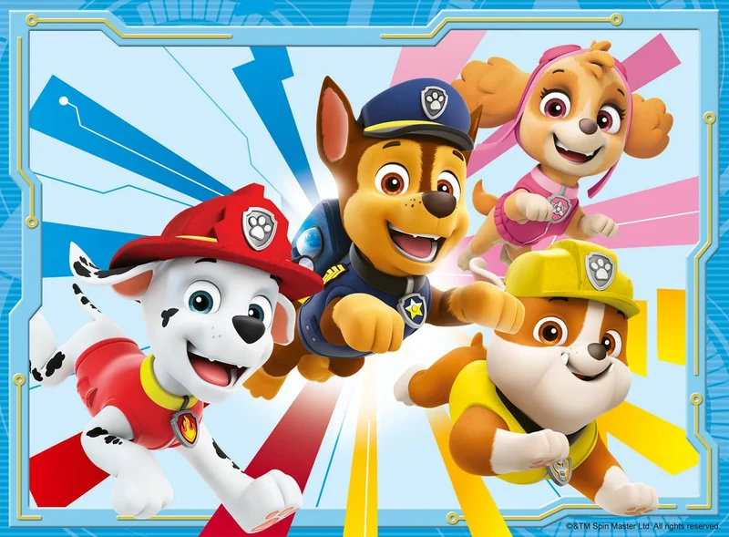 Ravensburger - Puzzle Paw Patrol B, Collezione 4 in a Box, Idea Regalo per Bambini 3+ Anni, Gioco Educativo e Stimolante, 4 Puzzle 12-16-20-24 Pezzi, 70x50 cm
