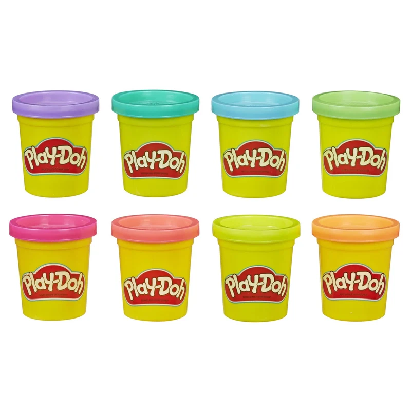 Play-Doh Hasbro Giochi per la Festa di Halloween per Bambini e Bambine da 2 Anni, Pasta da Modellare Neon Colori Vivaci (Confezione da 8 vasetti)
