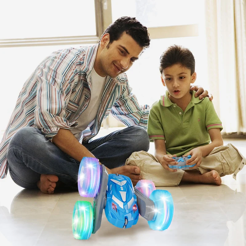 Cocopa Macchina Telecomandata per Bambini con Luce, Giochi Bambini 4 5 6 7 8 9 Anni, Regalo Bambino 3-12 Ragazzi Regali Giocattoli Natale Compleanno, Auto Radiocomandata 4X4 Truck Giochi Esterno (Blu)