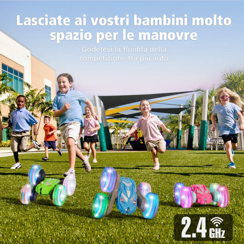 Cocopa Macchina Telecomandata per Bambini con Luce, Giochi Bambini 4 5 6 7 8 9 Anni, Regalo Bambino 3-12 Ragazzi Regali Giocattoli Natale Compleanno, Auto Radiocomandata 4X4 Truck Giochi Esterno (Blu)
