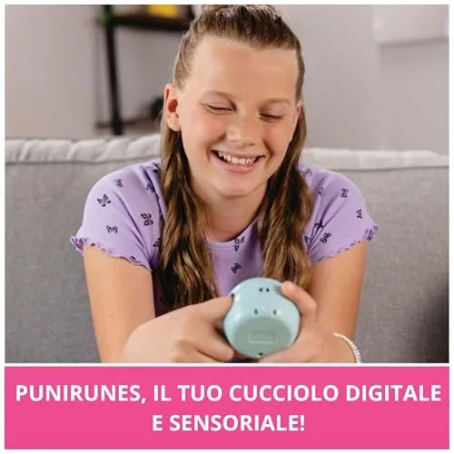Punirunes, il tuo Cucciolo Digitale, Interattivo e Sensoriale, 55 Personaggi da Collezionare, Reagisce al tuo Tocco, Display LED a Colori, Giocattoli per Bambini e Bambine, 5+ Anni