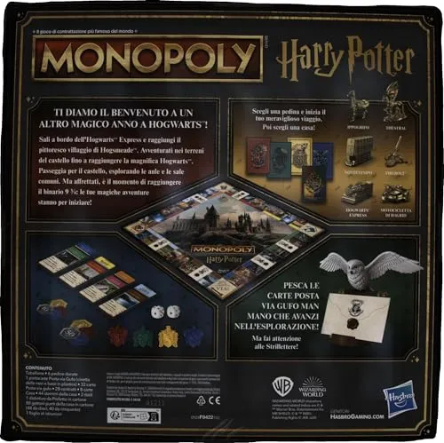 Hasbro Gaming, Regali Festa di Halloween per Bambini e Bambine Gioco del Mistero da tavolo Monopoly edizione Harry Potter - versione italiana