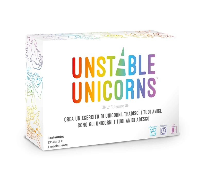 Asmodee, Unstable Unicorns, Gioco da Tavolo, 2-8 Giocatori, 8+ Anni, Edizione in Italiano