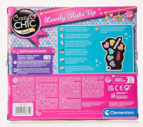 Clementoni Crazy Chic - Lovely Make Up Cerbiatto, Cofanetto Trucchi Bambine 6+ Anni, Trousse Portatile con Set Cosmetici Sicuri per Bambine, Idea Regalo Collezionabile, 18631