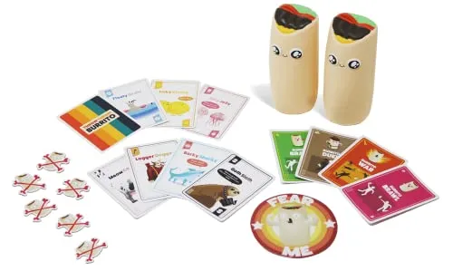 Asmodee - Throw Throw Burrito - Divertente Gioco da Tavolo, con Due Burrito Squishy, 7+ Anni, 2-6 Giocatori, Edizione in Italiano