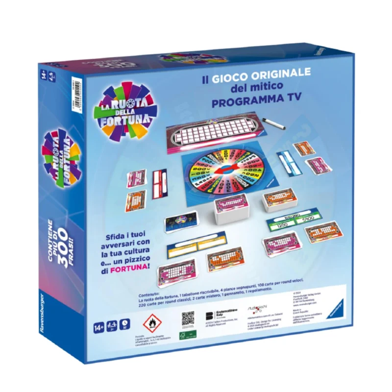 Ravensburger - La Ruota della Fortuna, Gioco da Tavolo per Tutta la Famiglia, 3+ Giocatori, Idea Regalo per Adulti e Ragazzi 14+ Anni, Edizione in Italiano
