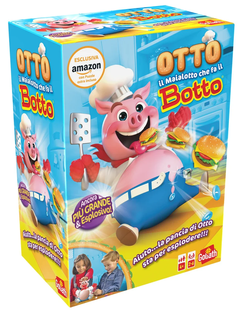 Goliath Otto il Maialotto + Puzzle (Esclusiva Amazon), Giochi Da Tavolo dai 4 Anni, Giocattoli per Bambini, Fai Mangiare il Maiale Fino a Fargli Scoppiare la Pancia, Regalo Bambino 4 Anni