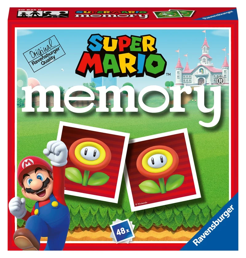 Ravensburger - Memory Super Mario, Gioco Da Tavolo, Memory Gioco per Bambini 3 Anni o più, 48 carte, 2 a 6 giocatori, Versione italiana