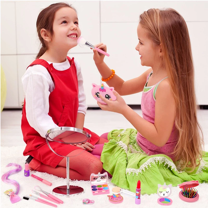 Heaning Trucchi Bambina Regalo Bambina Giocattoli - Trousse Valigetta Trucchi Bambina Giochi Bambina trucchi Halloween Natale Compleanno Giochi Bambini Regalo Bambina 3 4 5 6 7 8 9 10 11 12 Anni