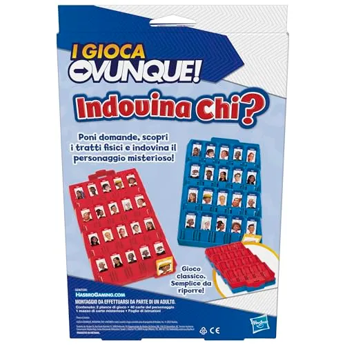 Indovina chi? I Gioca Ovunque, il gioco originale dei volti misteriosi per bambini e bambine, gioco portatile per 2 giocatori, gioco da viaggio per bambini e bambine