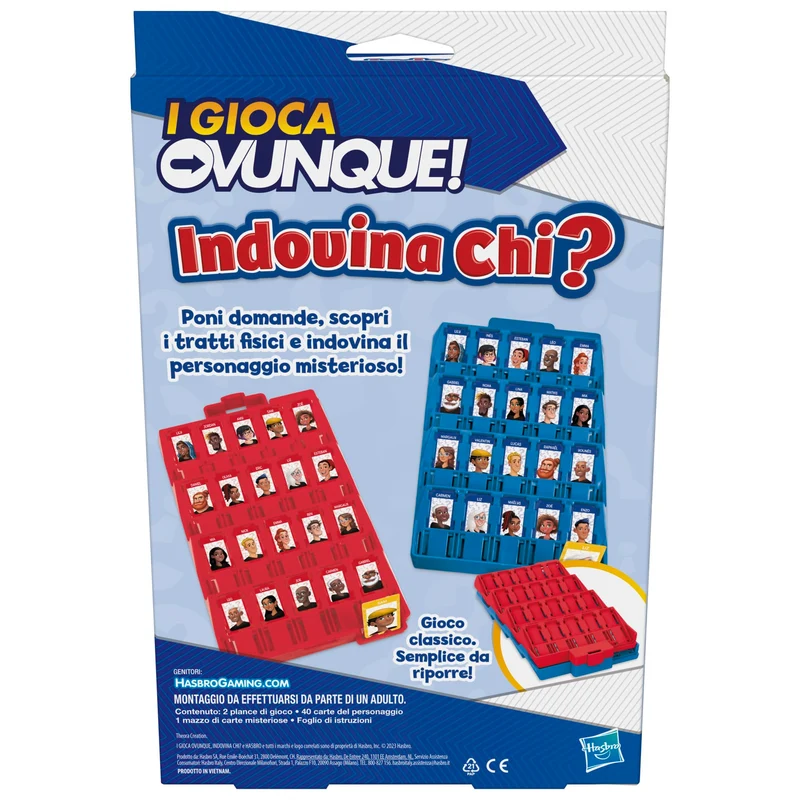 Indovina chi? I Gioca Ovunque, il gioco originale dei volti misteriosi per bambini e bambine, gioco portatile per 2 giocatori, gioco da viaggio per bambini e bambine