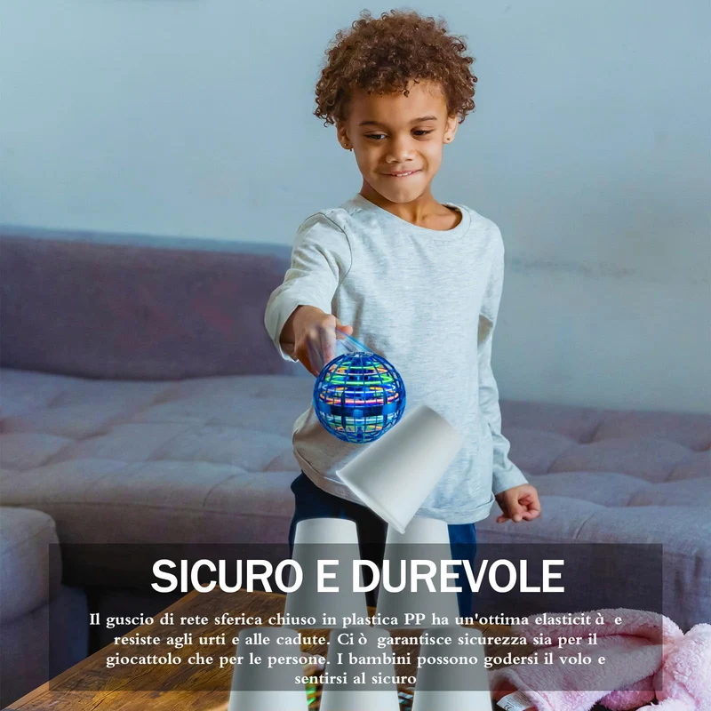 Ivtivfu Palla Volante (Blu) Giochi Flying Ball Hover UFO Spinner Palla Magica Boomerang Giocattoli Volanti Bambini Regalo di 6 7 8 9 10 12 Anni