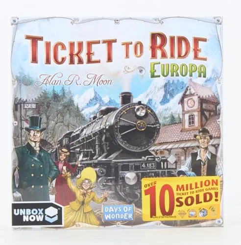 Asmodee - Ticket to Ride Europa , Gioco da Tavolo Avventura Ferroviaria, Divertimento per Famiglie e Giocatori Esperti, Costruisci Reti Ferroviarie - 2-5 Giocatori, 8+ Anni, Edizione in Italiano