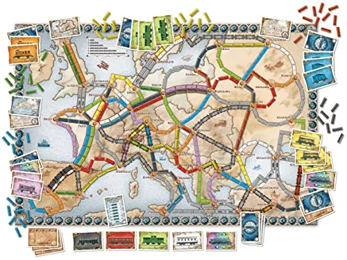 Asmodee - Ticket to Ride Europa , Gioco da Tavolo Avventura Ferroviaria, Divertimento per Famiglie e Giocatori Esperti, Costruisci Reti Ferroviarie - 2-5 Giocatori, 8+ Anni, Edizione in Italiano