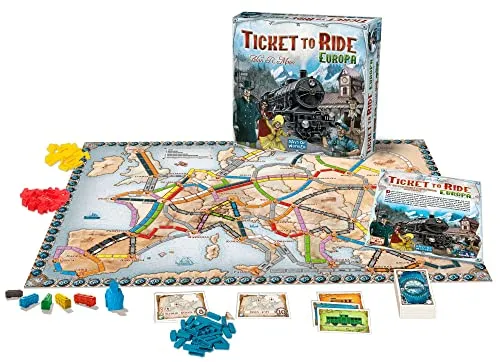 Asmodee - Ticket to Ride Europa , Gioco da Tavolo Avventura Ferroviaria, Divertimento per Famiglie e Giocatori Esperti, Costruisci Reti Ferroviarie - 2-5 Giocatori, 8+ Anni, Edizione in Italiano