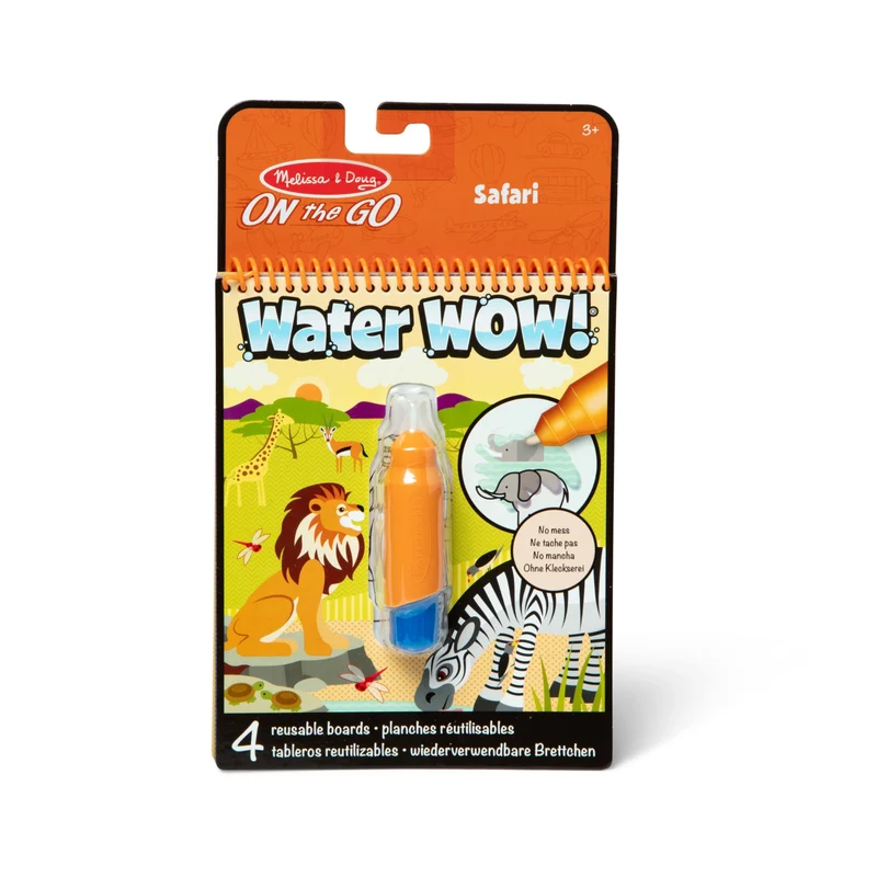 Melissa & Doug Water Wow Magic Book | Libro da Colorare con la Penna Magica a Tema Safari| Album con Pennarelli ad Acqua | Giochi da Viaggio per Bambini dai 3 ai 7 anni