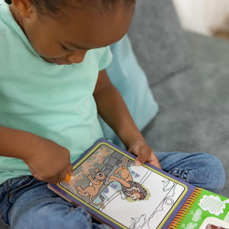 Melissa & Doug Water Wow Magic Book | Libro da Colorare con la Penna Magica a Tema Safari| Album con Pennarelli ad Acqua | Giochi da Viaggio per Bambini dai 3 ai 7 anni