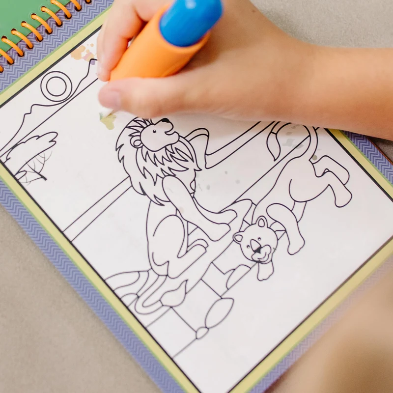 Melissa & Doug Water Wow Magic Book | Libro da Colorare con la Penna Magica a Tema Safari| Album con Pennarelli ad Acqua | Giochi da Viaggio per Bambini dai 3 ai 7 anni