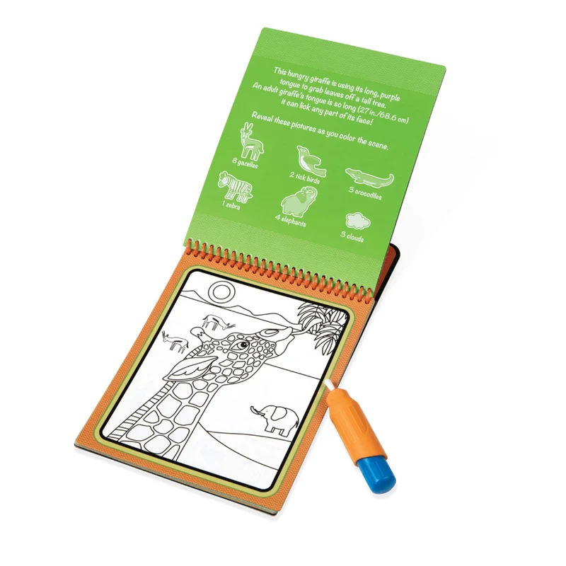 Melissa & Doug Water Wow Magic Book | Libro da Colorare con la Penna Magica a Tema Safari| Album con Pennarelli ad Acqua | Giochi da Viaggio per Bambini dai 3 ai 7 anni