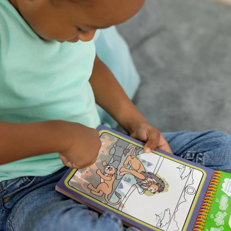 Melissa & Doug Water Wow Magic Book | Libro da Colorare con la Penna Magica a Tema Safari| Album con Pennarelli ad Acqua | Giochi da Viaggio per Bambini dai 3 ai 7 anni
