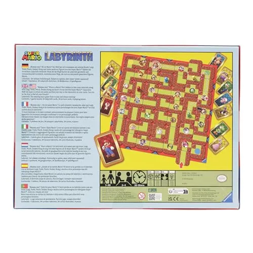 Ravensburger - Labirinto Super Mario, Gioco da Tavolo per Tutta la Famiglia, 2-4 Giocatori, Idea Regalo per Bambini 7+ Anni, Edizione in Italiano