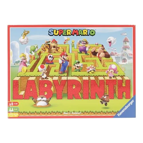 Ravensburger - Labirinto Super Mario, Gioco da Tavolo per Tutta la Famiglia, 2-4 Giocatori, Idea Regalo per Bambini 7+ Anni, Edizione in Italiano