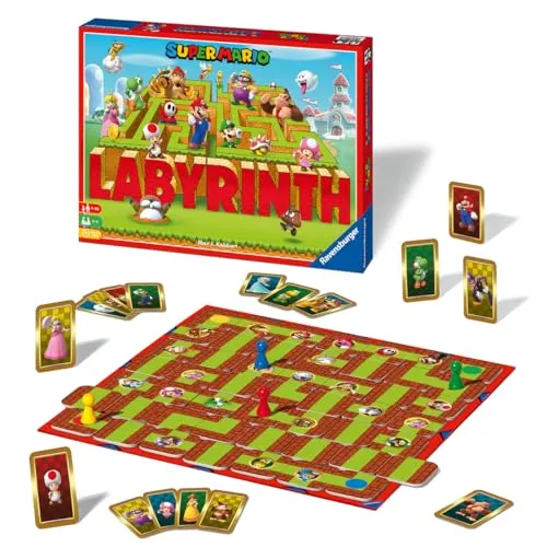 Ravensburger - Labirinto Super Mario, Gioco da Tavolo per Tutta la Famiglia, 2-4 Giocatori, Idea Regalo per Bambini 7+ Anni, Edizione in Italiano