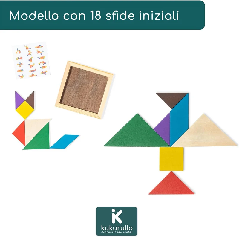 KUKURULLO Set di 25 Tangram Gadget Compleanno Bambini Regalini Fine Festa Compleanno Bambini Fantastico Gioco di Puzzle per Bambini Invitati Pensierini Bambini Dopo Festa, Puzzle rompicapo