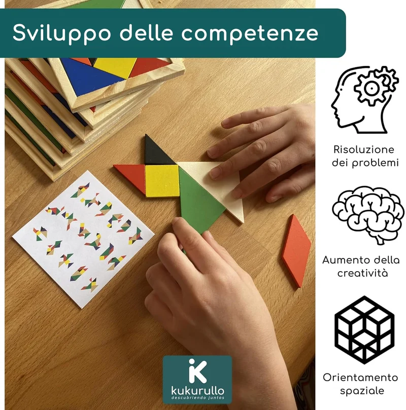 KUKURULLO Set di 25 Tangram Gadget Compleanno Bambini Regalini Fine Festa Compleanno Bambini Fantastico Gioco di Puzzle per Bambini Invitati Pensierini Bambini Dopo Festa, Puzzle rompicapo