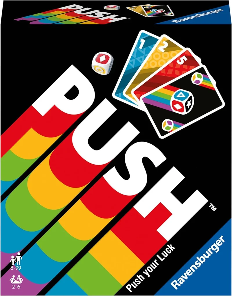 Ravensburger - Push, Gioco di Carte per Tutta la Famiglia, 2-6 Giocatori, Idea Regalo per Bambini e Ragazzi 8+ Anni, Edizione in Italiano
