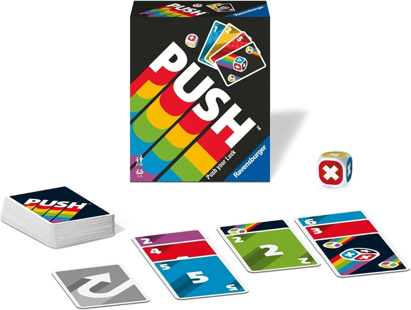 Ravensburger - Push, Gioco di Carte per Tutta la Famiglia, 2-6 Giocatori, Idea Regalo per Bambini e Ragazzi 8+ Anni, Edizione in Italiano
