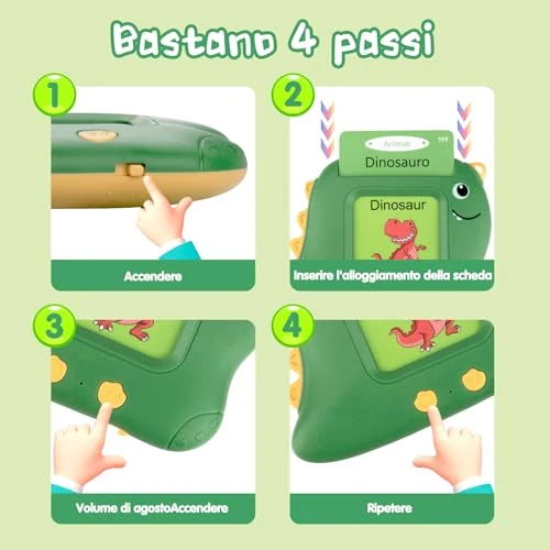 Xtaco flashcards bambini italiano e inglese, amico vocabolo gioco italiano,giochi montessori 2 anni, educativi prescolari Lingua Imparare a parlare Colori Numero Animali -224 Parole Verde