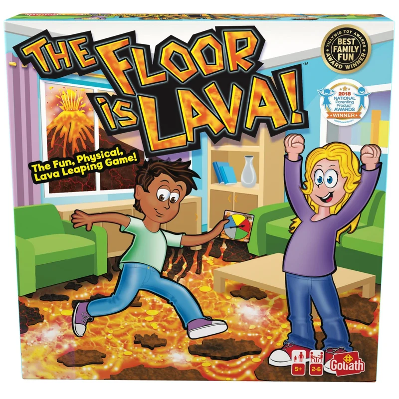 Goliath The Floor is Lava!, Giochi da Tavolo dai 5 Anni in Su, Gioco Interattivo per Bambini e Adulti, Promuove L'Attività Fisica e Accende l' Immaginazione