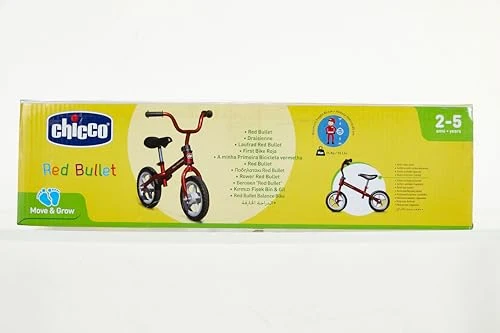 Chicco Red Bullet Bicicletta Bambini Senza Pedali 2-5 Anni, Bici Senza Pedali Balance Bike per l'Equilibrio, con Manubrio e Sellino Regolabili, Max 25 Kg, Rosso - Giochi Bambini 2-5 Anni