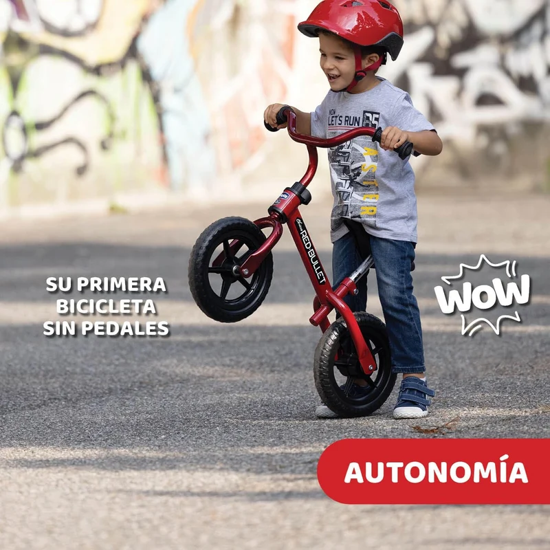Chicco Red Bullet Bicicletta Bambini Senza Pedali 2-5 Anni, Bici Senza Pedali Balance Bike per l'Equilibrio, con Manubrio e Sellino Regolabili, Max 25 Kg, Rosso - Giochi Bambini 2-5 Anni