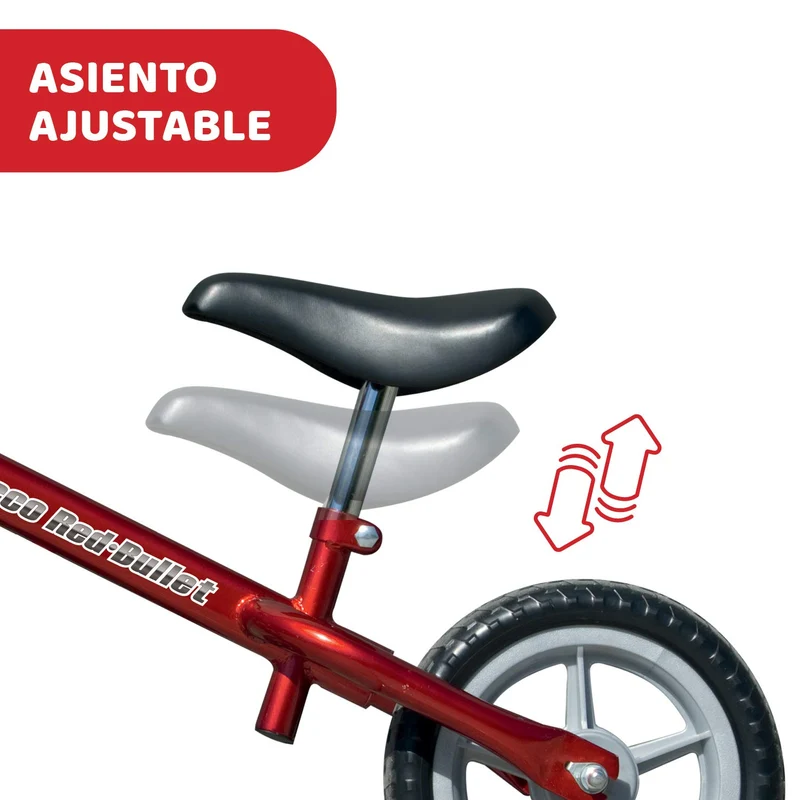 Chicco Red Bullet Bicicletta Bambini Senza Pedali 2-5 Anni, Bici Senza Pedali Balance Bike per l'Equilibrio, con Manubrio e Sellino Regolabili, Max 25 Kg, Rosso - Giochi Bambini 2-5 Anni