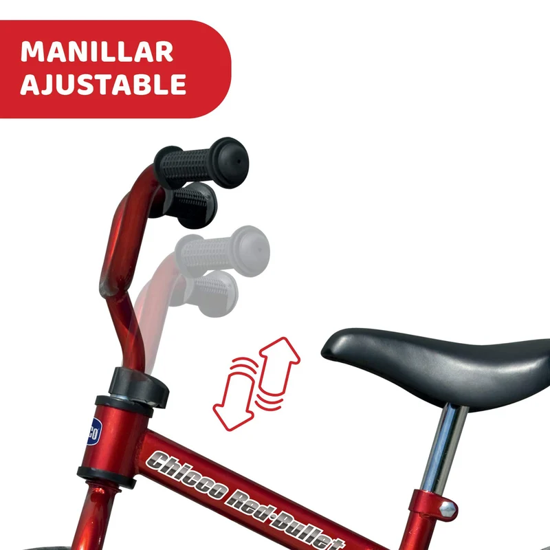 Chicco Red Bullet Bicicletta Bambini Senza Pedali 2-5 Anni, Bici Senza Pedali Balance Bike per l'Equilibrio, con Manubrio e Sellino Regolabili, Max 25 Kg, Rosso - Giochi Bambini 2-5 Anni