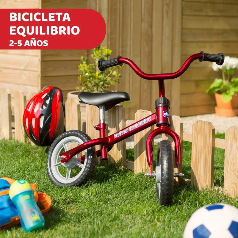 Chicco Red Bullet Bicicletta Bambini Senza Pedali 2-5 Anni, Bici Senza Pedali Balance Bike per l'Equilibrio, con Manubrio e Sellino Regolabili, Max 25 Kg, Rosso - Giochi Bambini 2-5 Anni