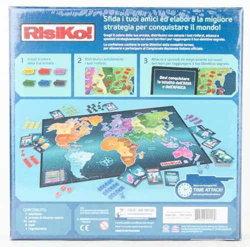 Editrice Giochi, Risiko, Giochi in Scatola, Risiko Classico Edizione 2023, Giochi di Società e Strategia per Famiglia e Amici, Giochi da Tavolo per Adulti e Bambini, da 3 a 6 Giocatori, 10+ Anni