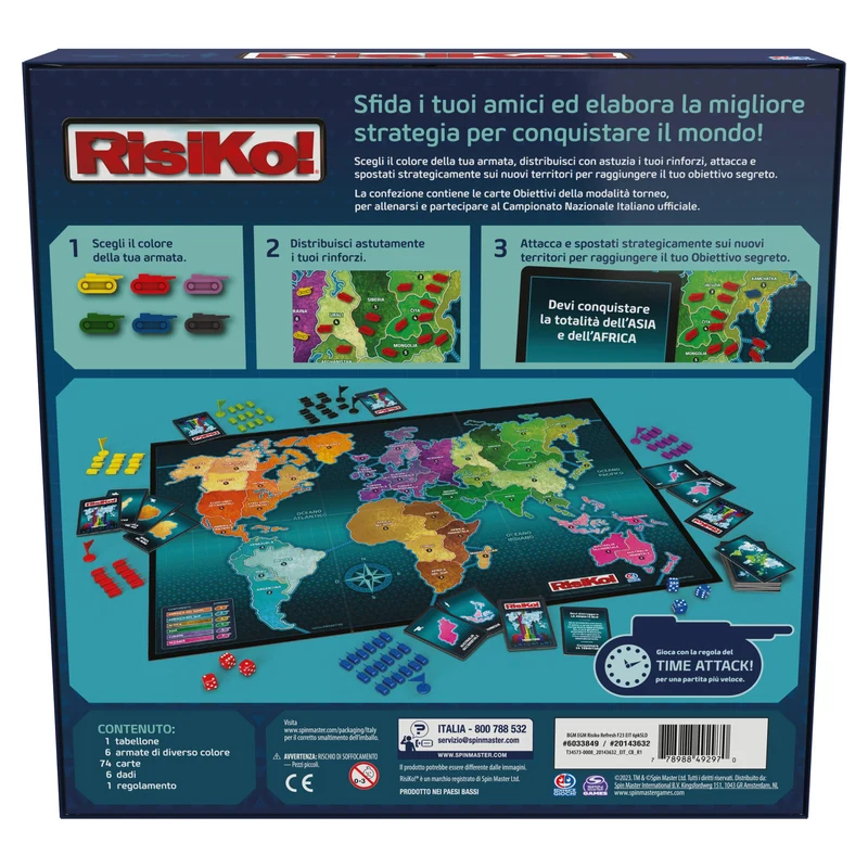 Editrice Giochi, Risiko, Giochi in Scatola, Risiko Classico Edizione 2023, Giochi di Società e Strategia per Famiglia e Amici, Giochi da Tavolo per Adulti e Bambini, da 3 a 6 Giocatori, 10+ Anni