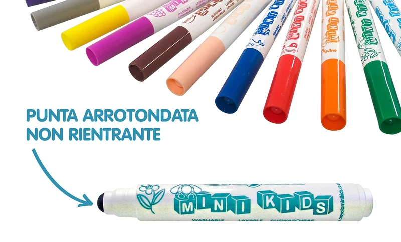 CRAYOLA Mini Kids - Kit di 8 Pennarelli Super Lavabili, Punta Arrotondata di Sicurezza, Colori Assortiti, Età consigliata: dai 12 mesi, 8324