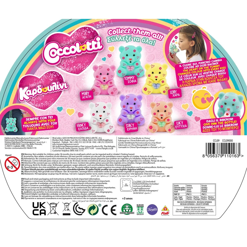 Giochi Preziosi COCCOLOTTI, Orso Interattivo, Che Ti Fa Baci, Effetti Luminosi, Modello Bianco, per Bambini dai 3 Anni CCL095