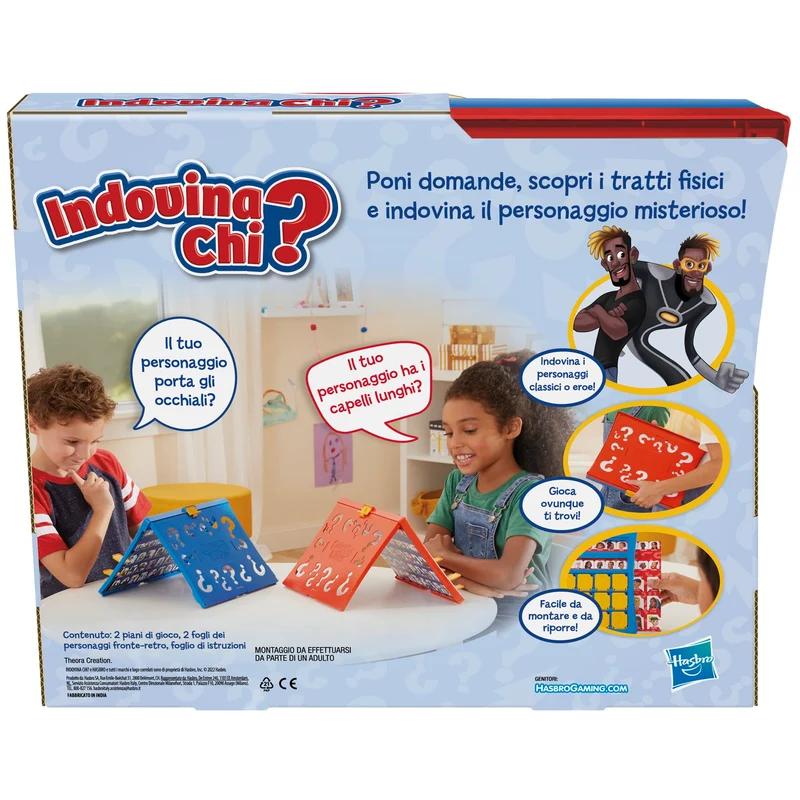 Hasbro Gaming Indovina chi? Gioco da Tavola Originale degli Indovinelli per 2 Giocatori, Giochi per Bambini e Bmbine da 6 Anni in su, Divertimento per la Famiglia