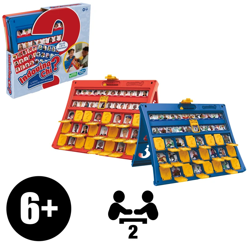 Hasbro Gaming Indovina chi? Gioco da Tavola Originale degli Indovinelli per 2 Giocatori, Giochi per Bambini e Bmbine da 6 Anni in su, Divertimento per la Famiglia