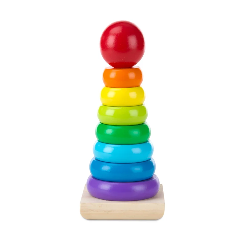 Melissa & Doug Gioco Torre Bambini con Anelli Impilabili Arcobaleno in Legno | Piramide | Incastri Educativi | Giochini Regalo 18 Mesi