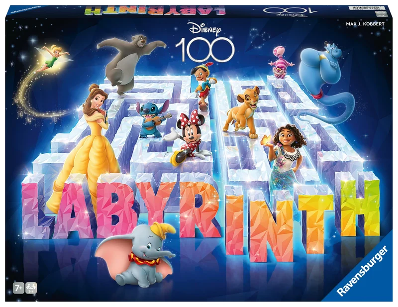Ravensburger - Labirinto Disney 100° Anniversario, Gioco da Tavolo per Tutta la Famiglia, 2-4 Giocatori, Idea Regalo per Bambini 7+ Anni, Edizione in Italiano