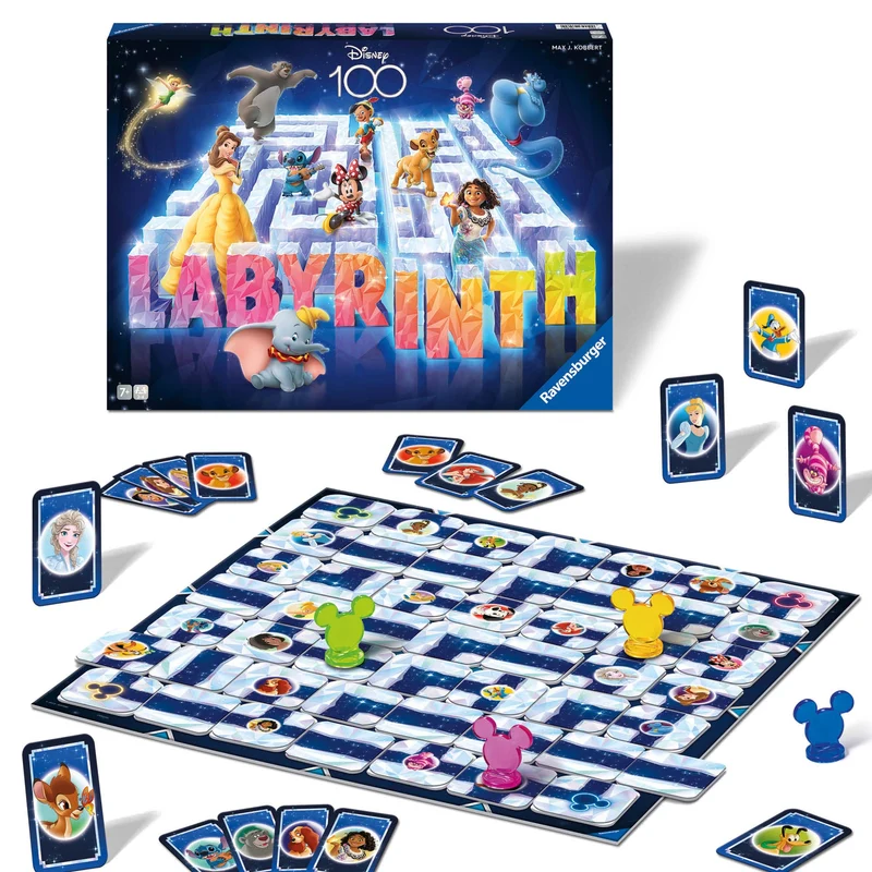 Ravensburger - Labirinto Disney 100° Anniversario, Gioco da Tavolo per Tutta la Famiglia, 2-4 Giocatori, Idea Regalo per Bambini 7+ Anni, Edizione in Italiano