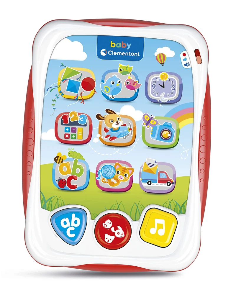 Clementoni Baby - Il Mio Primo Tablet Parlante, Gioco Interattivo con Luci e Suoni, Bambini 12-36 Mesi, Insegna Numeri, Lettere, Forme e Versi degli Animali, Lingua Italiana, 17742