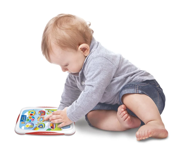 Clementoni Baby - Il Mio Primo Tablet Parlante, Gioco Interattivo con Luci e Suoni, Bambini 12-36 Mesi, Insegna Numeri, Lettere, Forme e Versi degli Animali, Lingua Italiana, 17742
